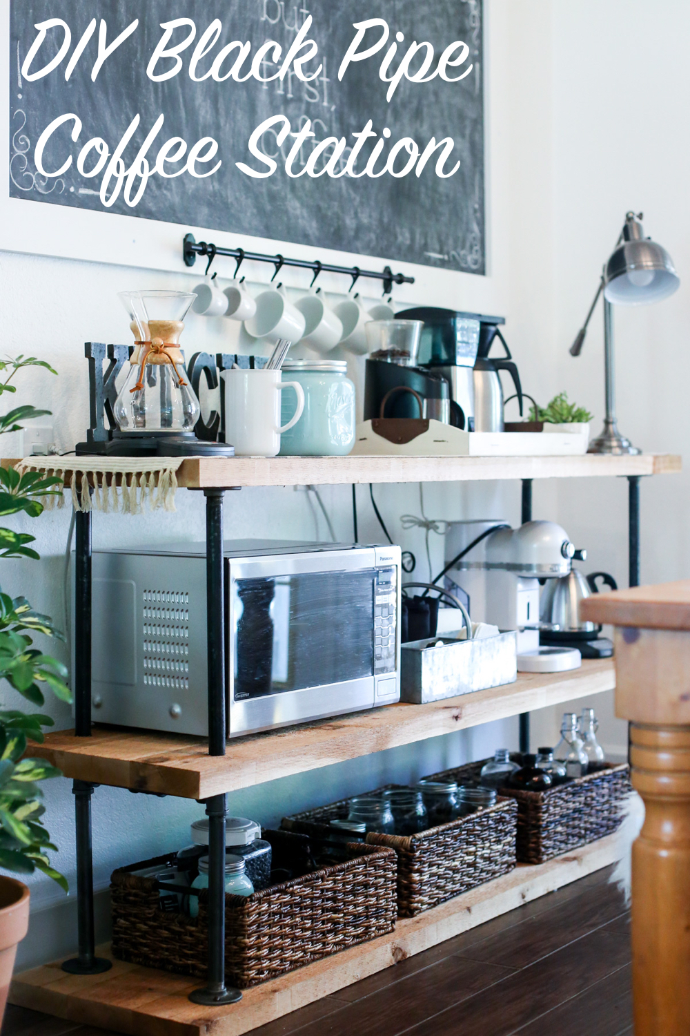Organize Your Coffee Station with this Charming Black Wooden