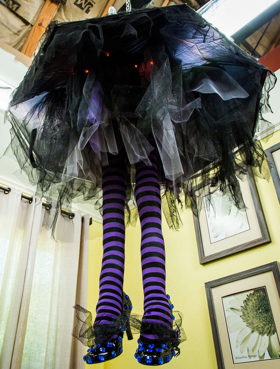 Spooky Witch Leg Chandelier 